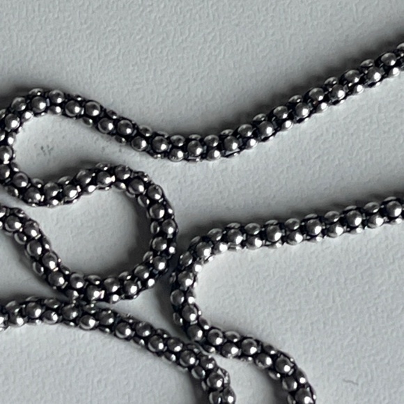 Vintage Michael Dawkins toggle sterling silver 36" necklace, caviar and oblong - Picture 8 of 16